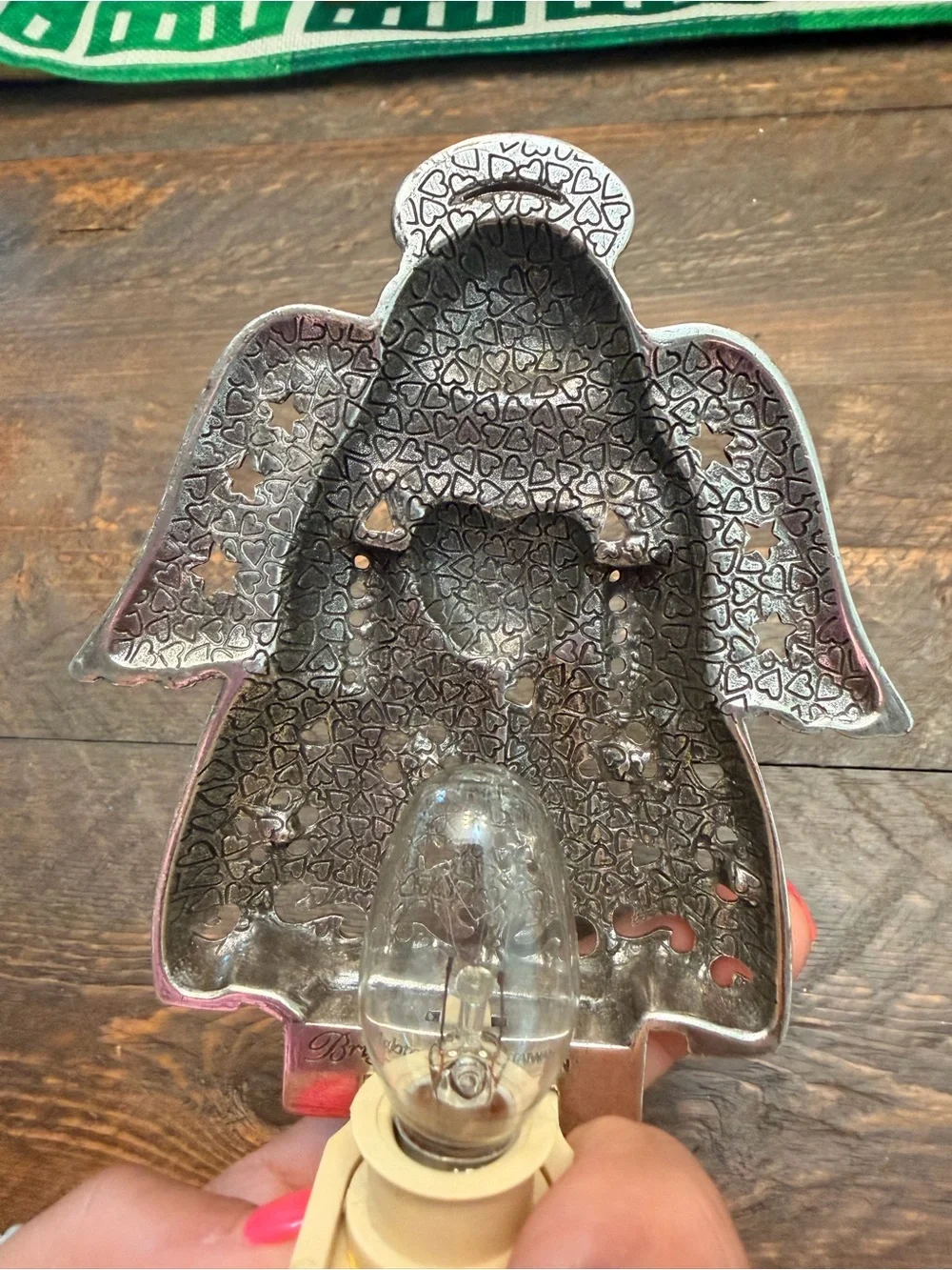Brighton Silver Angel Heart Swarovski Crystal Night Light G40210 WORKING